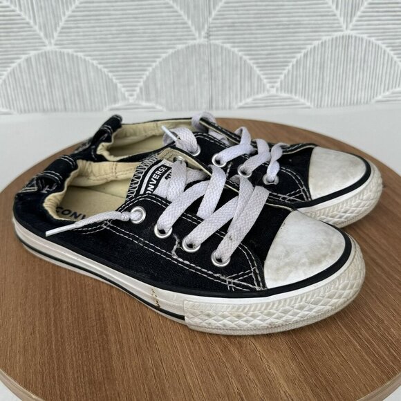 Converse All Star Black Low-Top Kids Sneaker Canvas Slip on shoes Size 13 Junior - Picture 1 of 8